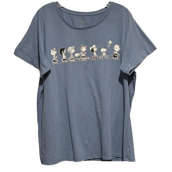 Women's 0X Peanuts T-Shirt Characters Snoopy Woodstock Charlie Brown Skateboard - Picture 1 of 7